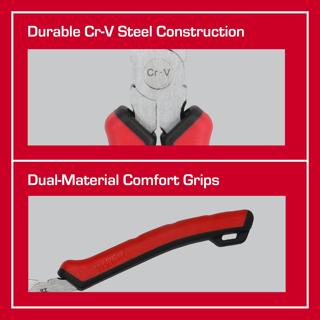 Hyper Tough 6-inch Diagonal Pliers with Dual Material Comfort Grips