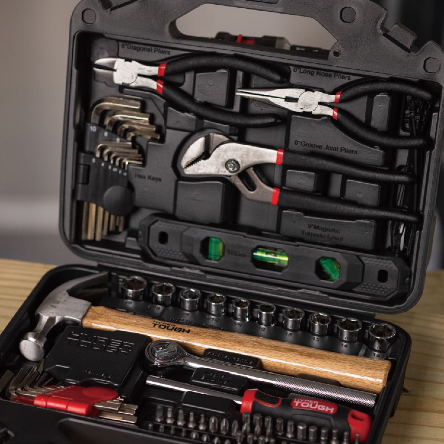 Hyper Tough 110-Piece Home Project Tool Set with Storage Case