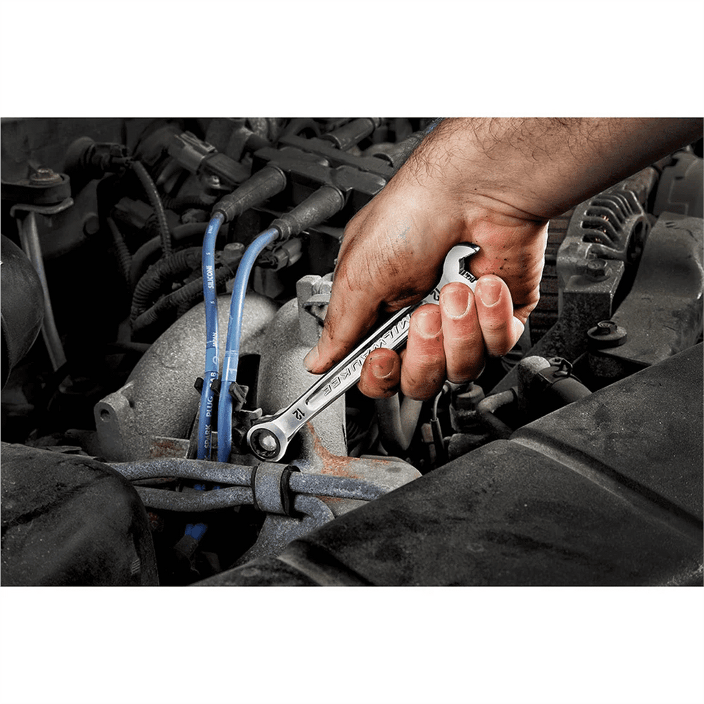 Milwaukee Tool 15MM Metric Ratcheting Combination Wrench, 12-Point, Steel, Chrome