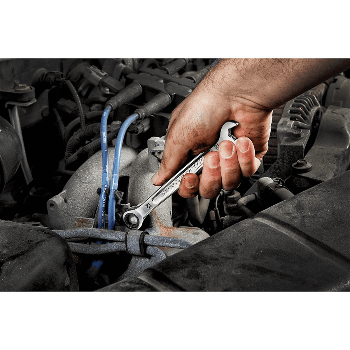 Milwaukee Tool 19MM Metric Ratcheting Combination Wrench, 12-Point, Steel, Chrome