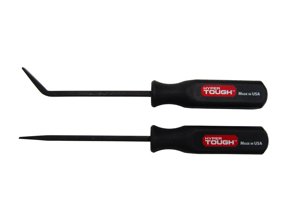 Hyper Tough Mini Handled Steel Pry Bar Set with Straight and Curved Blades