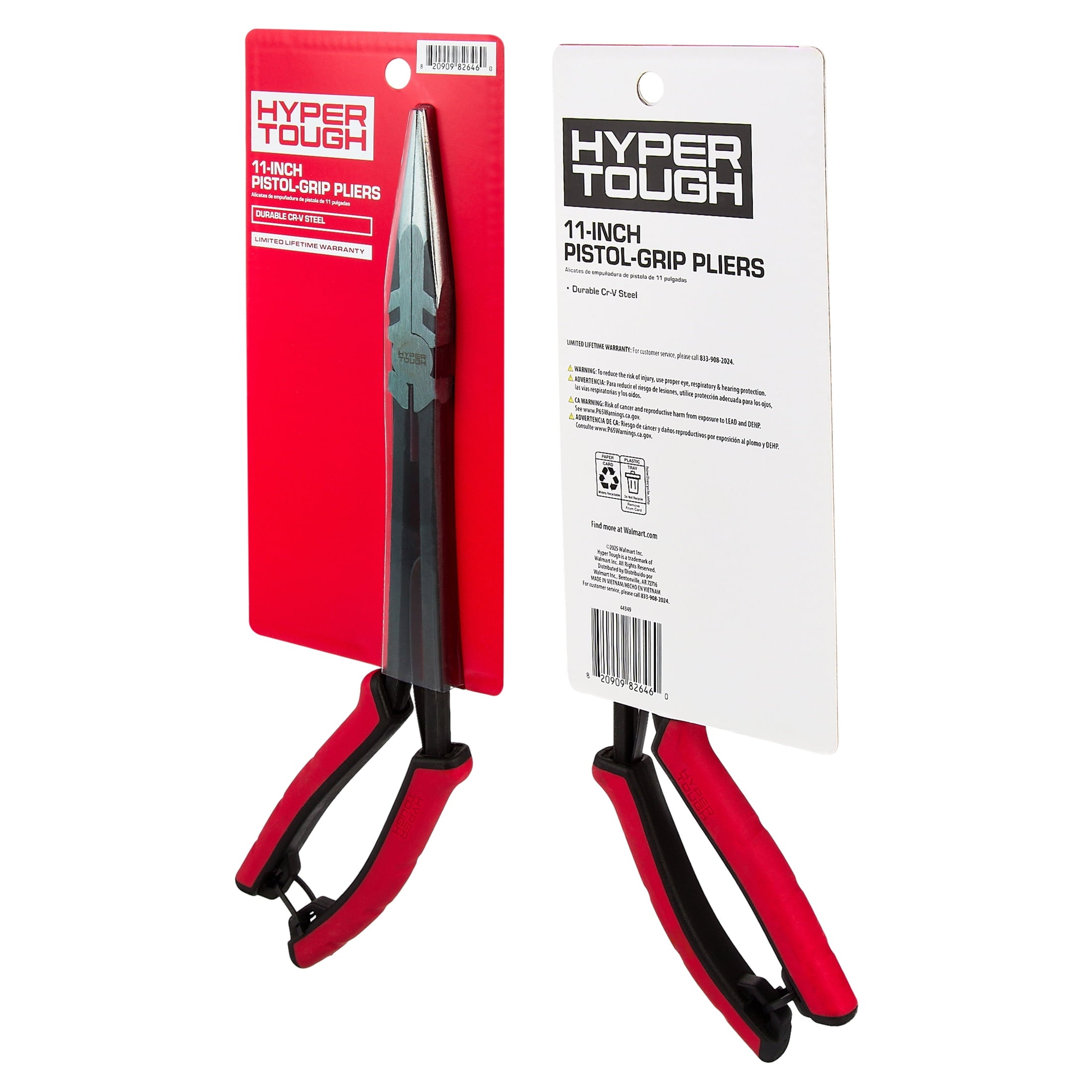 Hyper Tough  11-inch Pistol Grip Pliers with Dual Material Comfort Grips