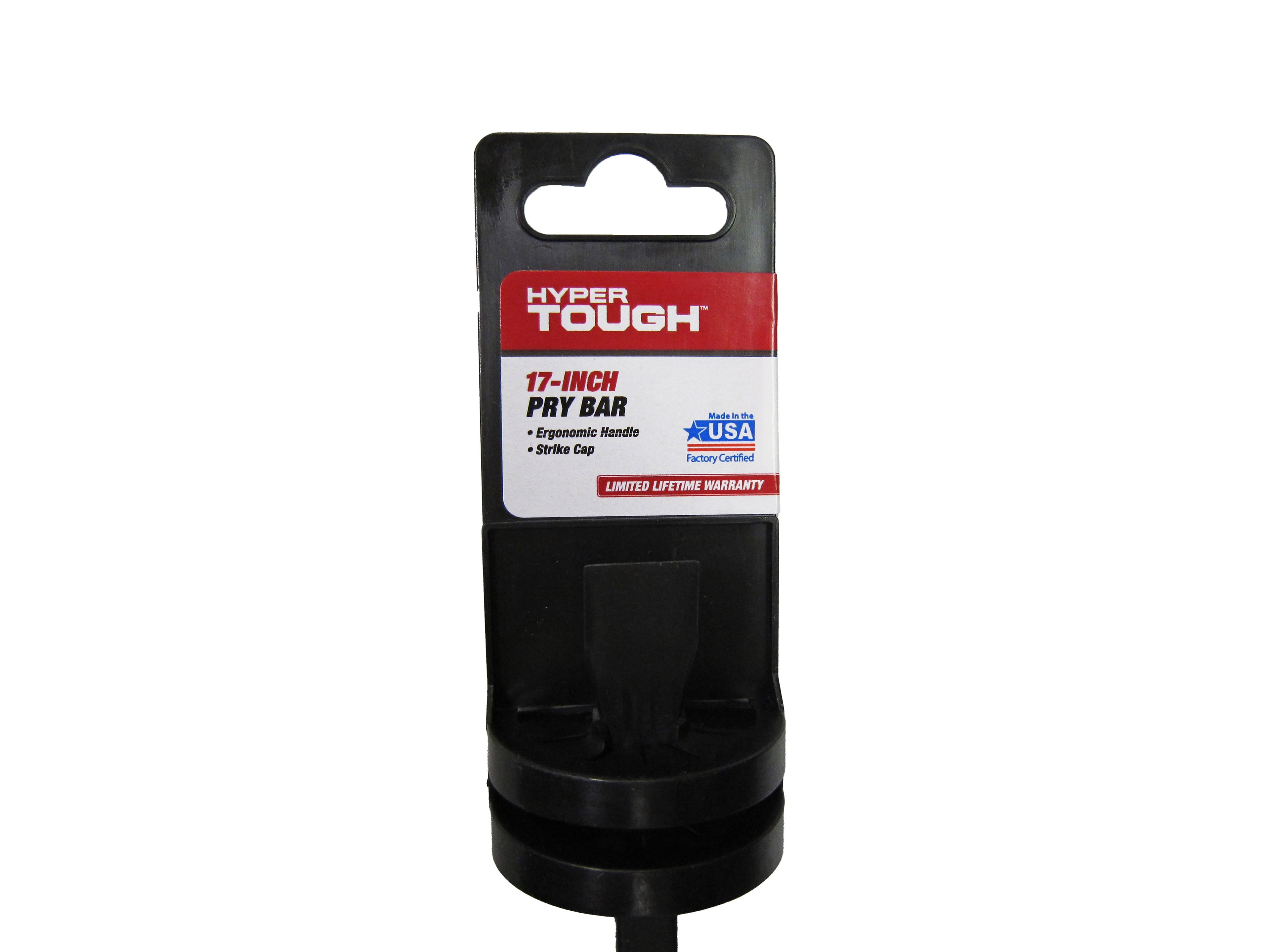 Hyper Tough 17-Inch Steel Pry Bar with Metal Striking Cap