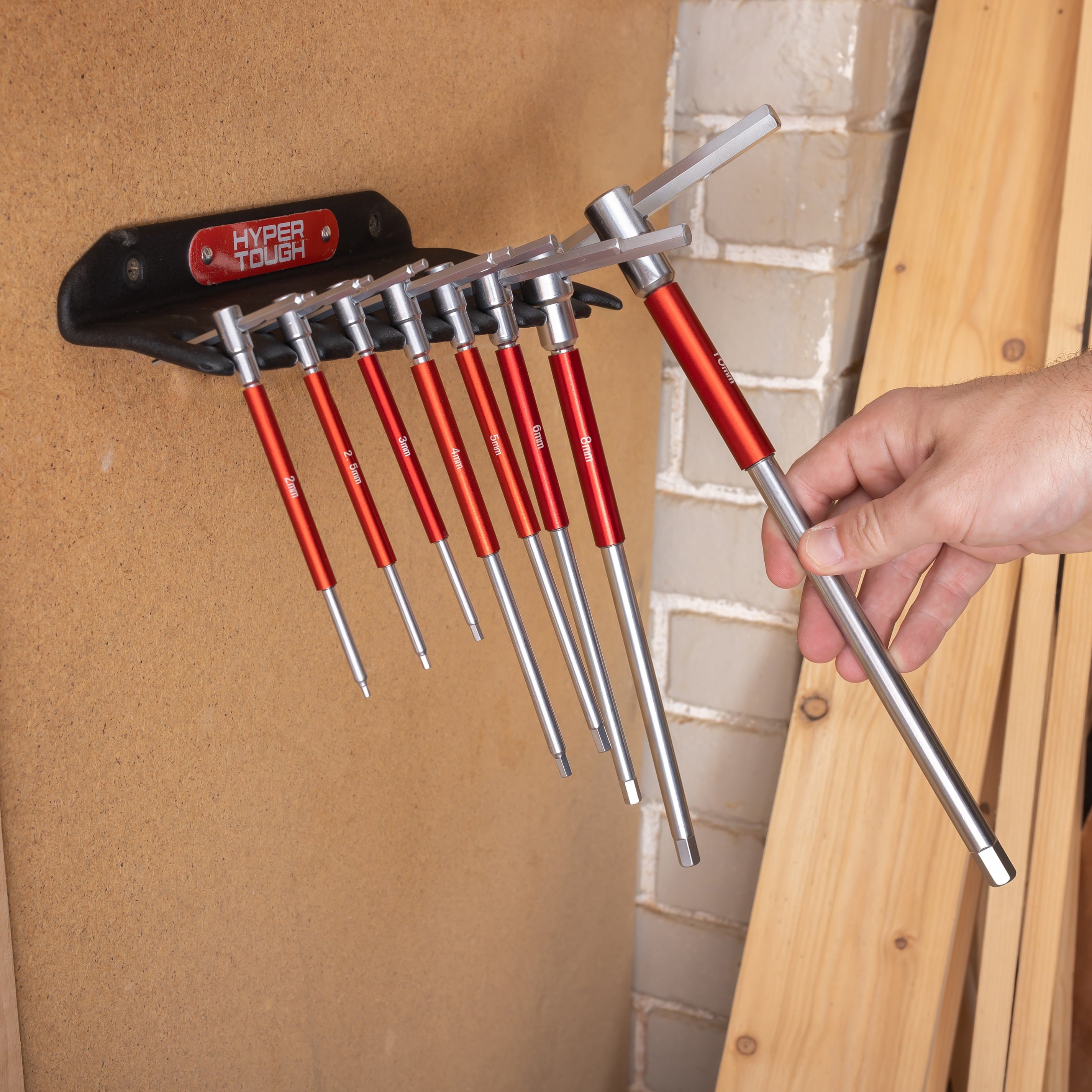 Hyper Tough Heavy-Duty T-Handle Hex Key Set, 8 Pieces