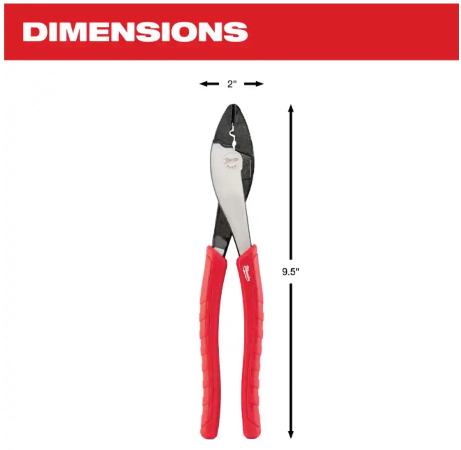 Milwaukee 48-22-6103 Crimping Plier, 8.976 in OAL, 1-1/2 in Jaw Opening, Comfort-Grip Handle Black/Red
