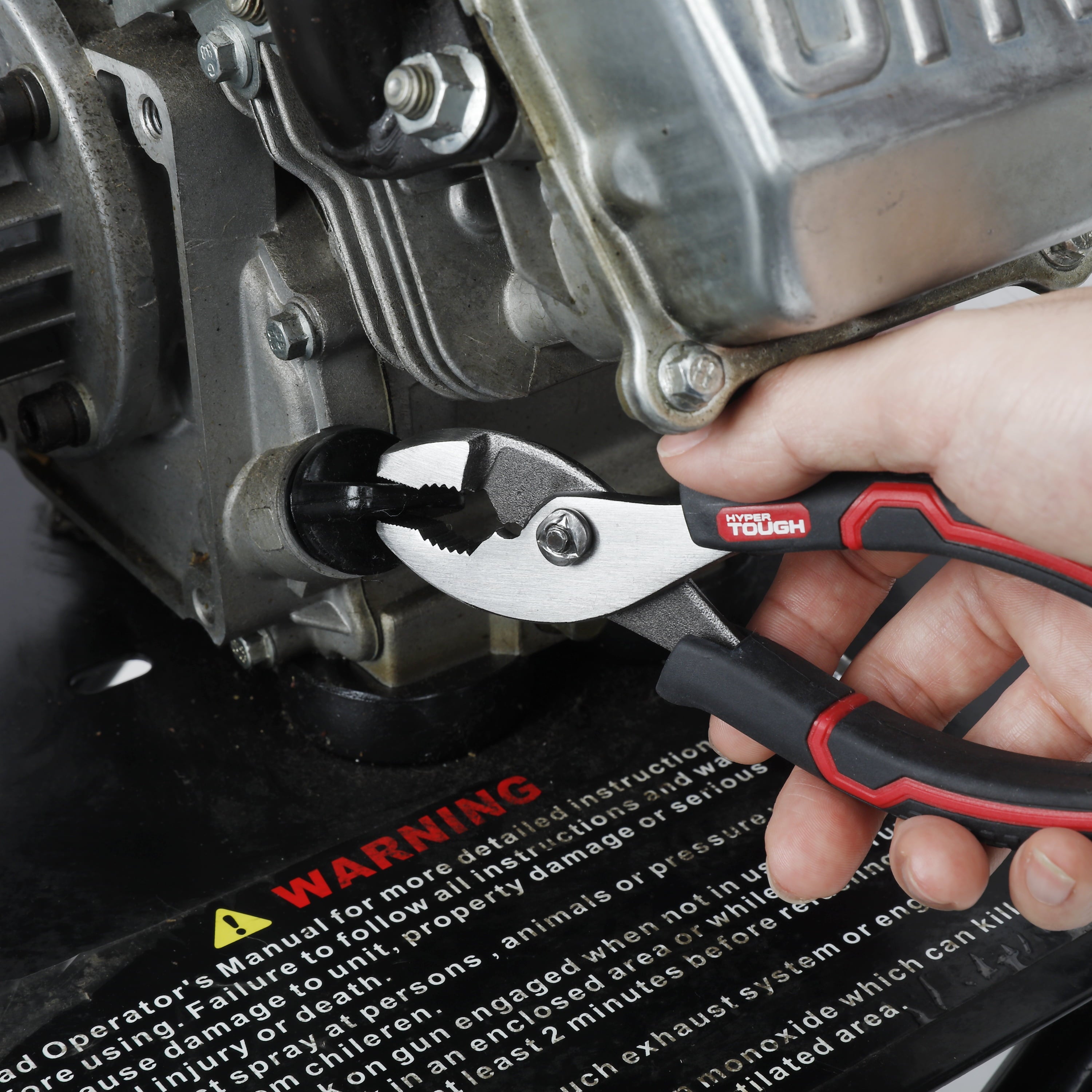 Hyper Tough 6-inch Slip Joint Pliers with Ergonomic Soft Grip Handles