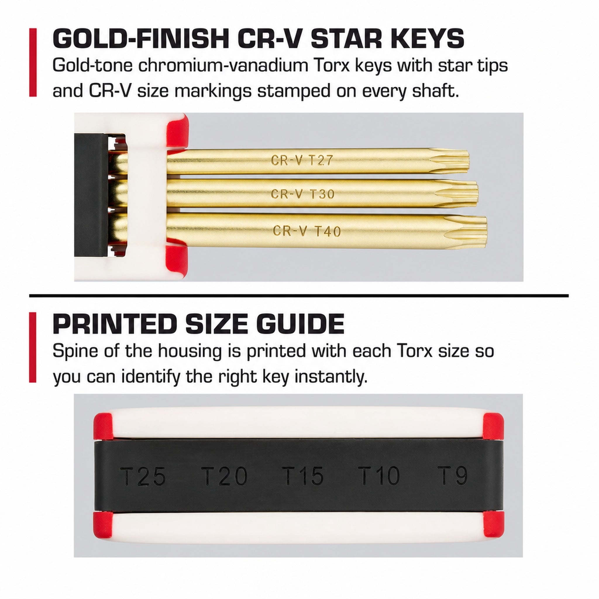 Hyper Tough Heavy-Duty Folding Star Hex Key Set, 8 Pieces
