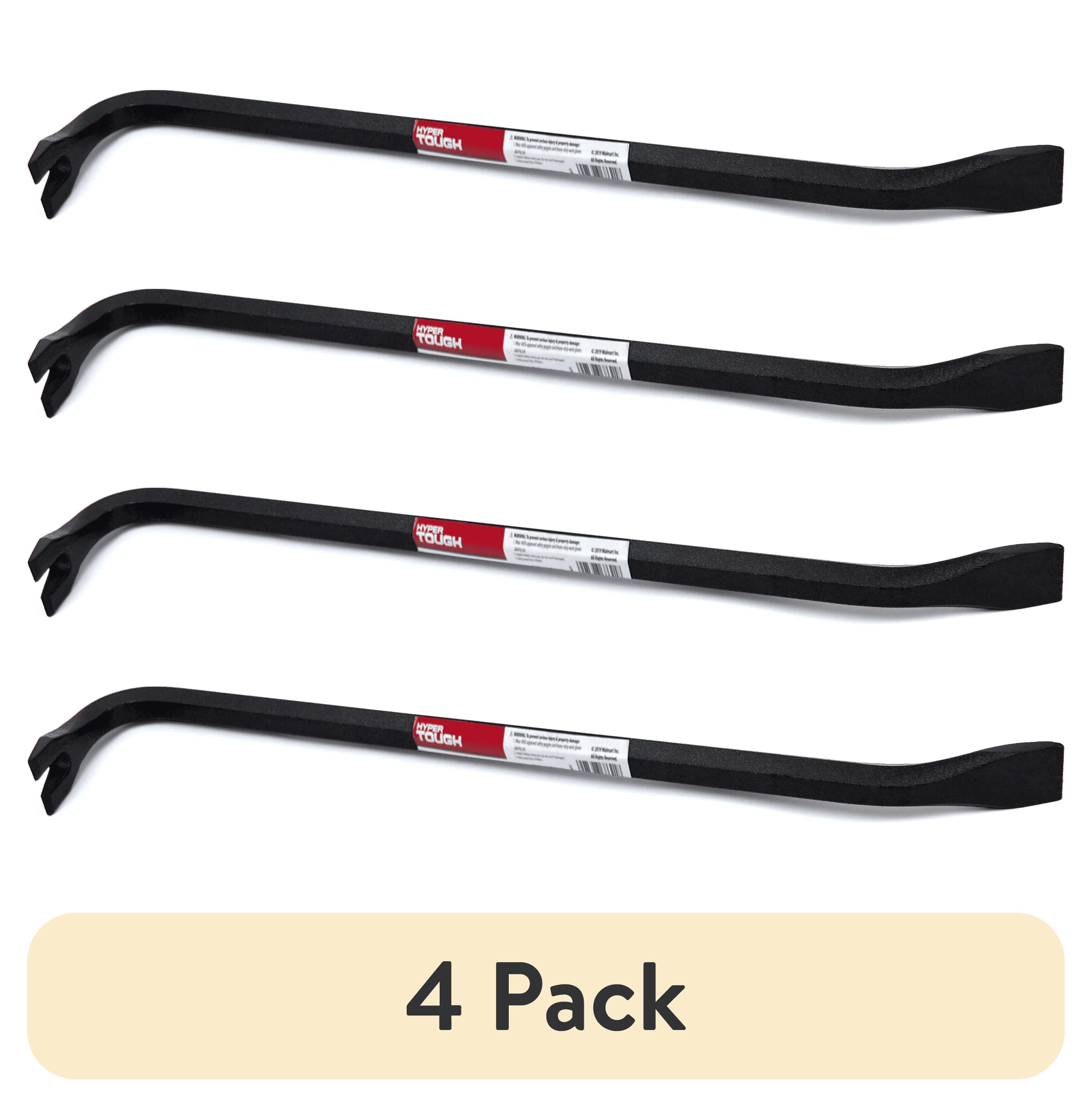 (4 pack) Hyper Tough 18” Wrecking Bar, Nail Puller and Crowbar Tool