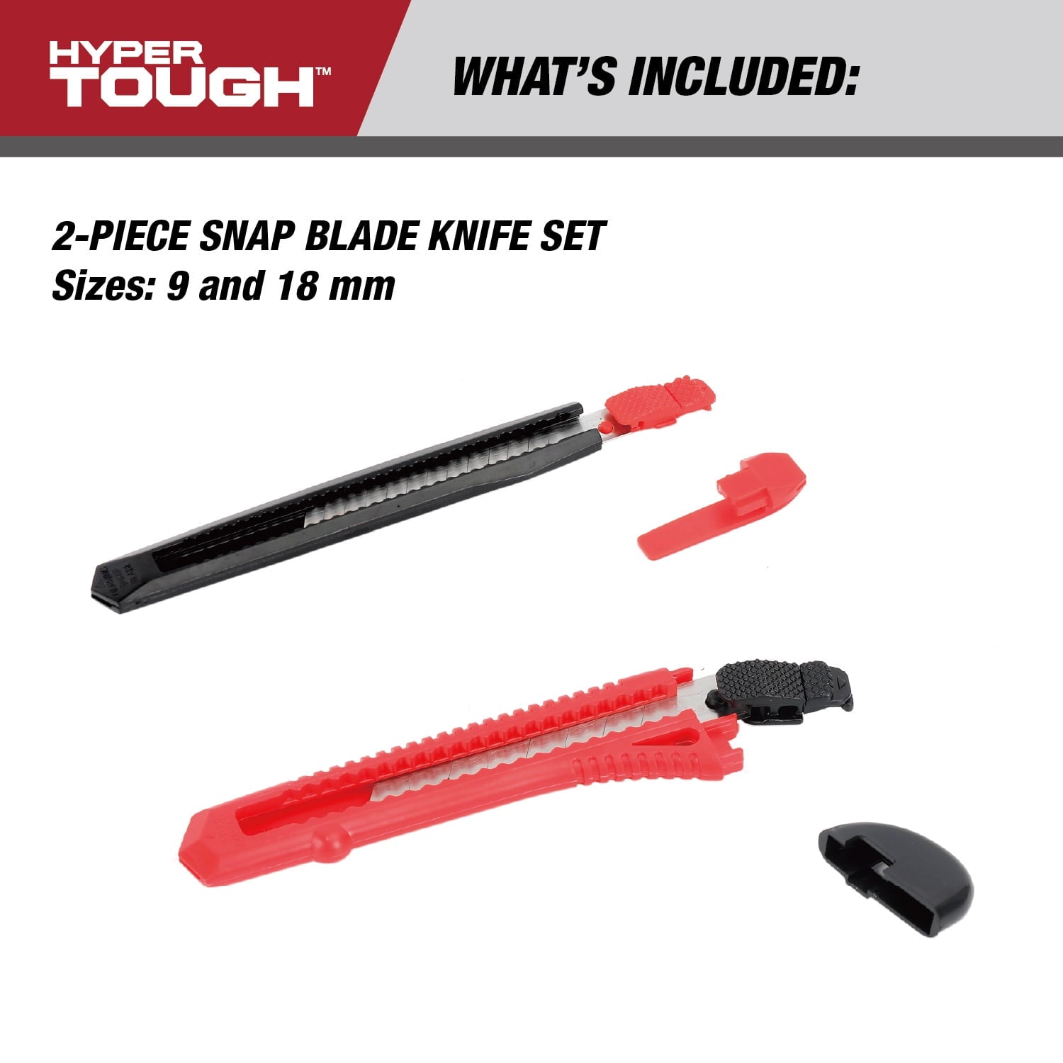 Hyper Tough 2-Piece 9mm and 18mm Snap-Blade Knife Set