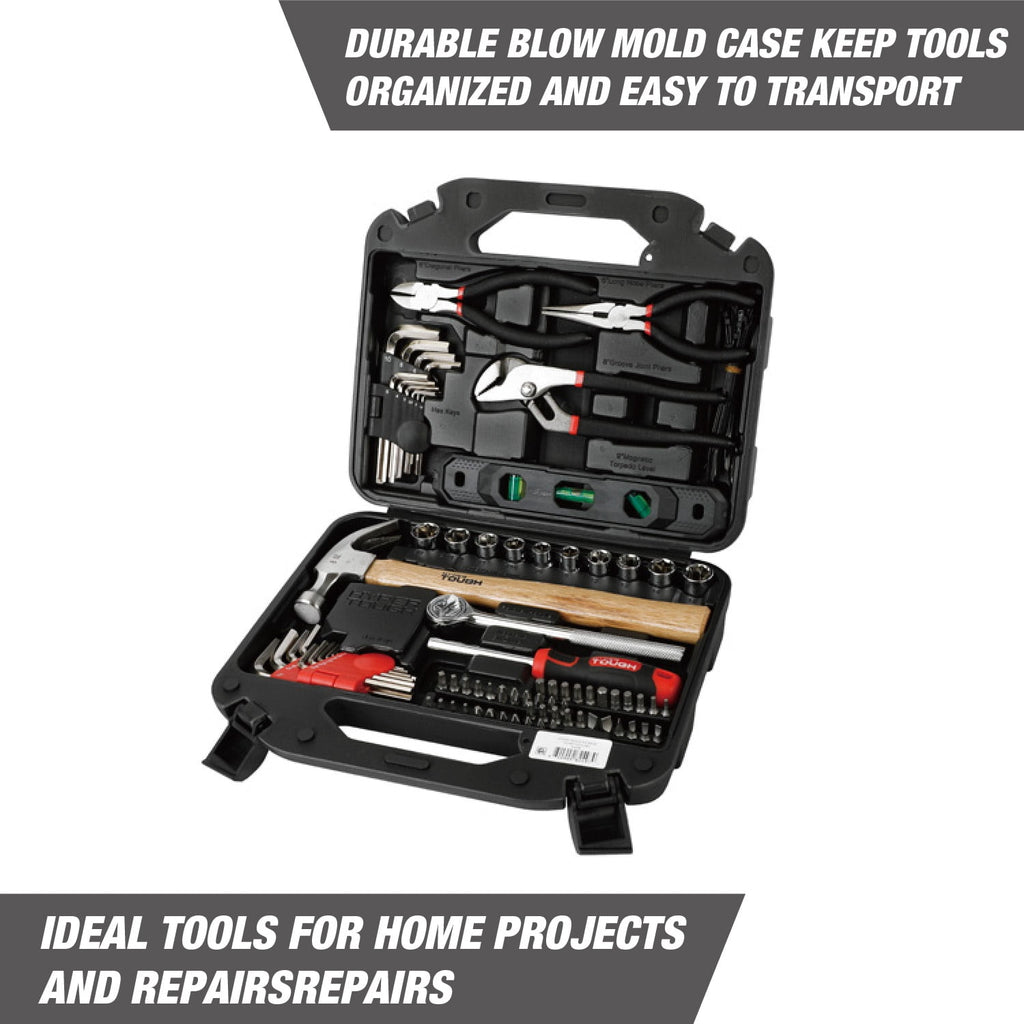 Hyper Tough 110-Piece Home Project Tool Set with Storage Case