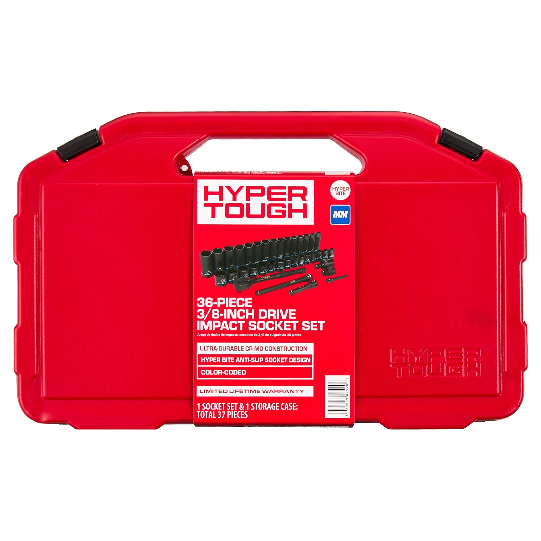 Hyper Tough 36-Piece 3/8-inch Drive Metric CRMO Impact Socket Set (mm)