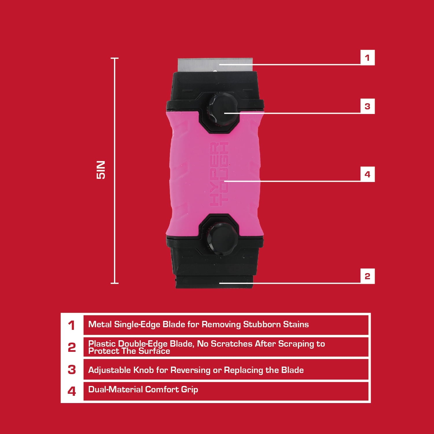 Hyper Tough 13-Piece Double Ended Scraper with Soft Grip Handle