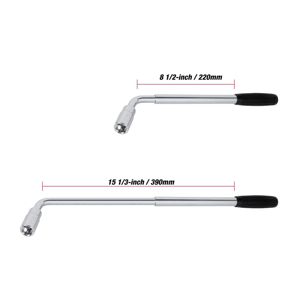 Hyper Tough Heavy Duty Extendable Lug Wrench, 15 to 22-inch Tire Iron, Chrome