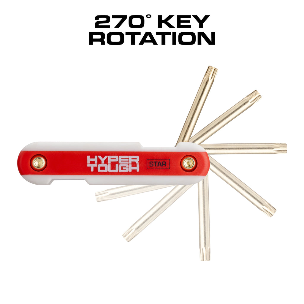 Hyper Tough Heavy-Duty Folding Star Hex Key Set, 8 Pieces