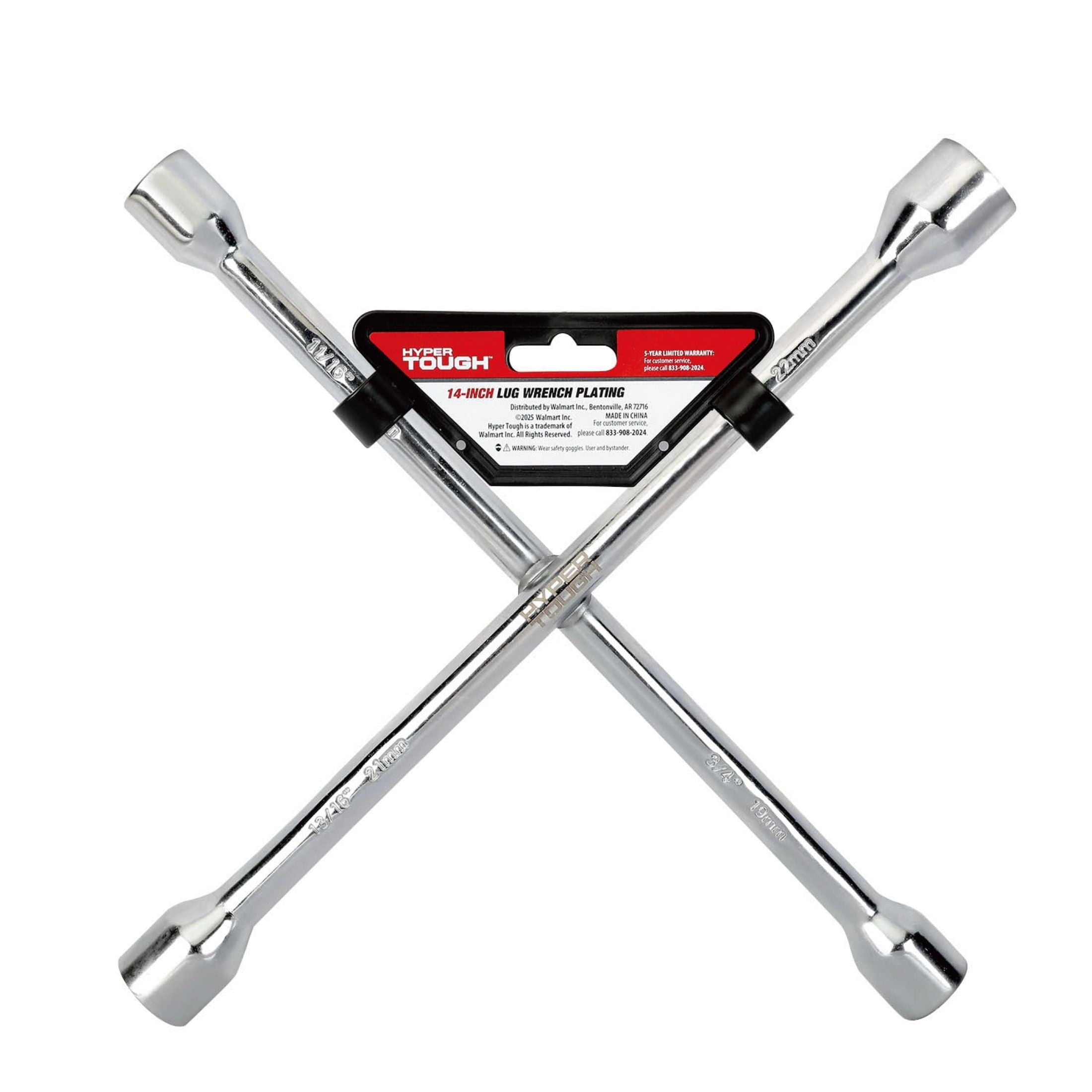Hyper Tough 14-inch Lug Wrench with Anti-Corrosion Plating for Easy Tire Replacement