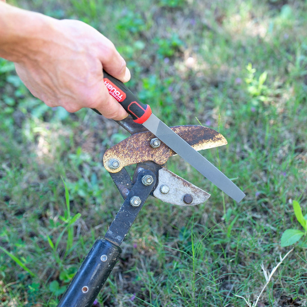 Hyper Tough 8-Inch Steel Mill Bastard File with Ergonomic Soft Grip, 2202V