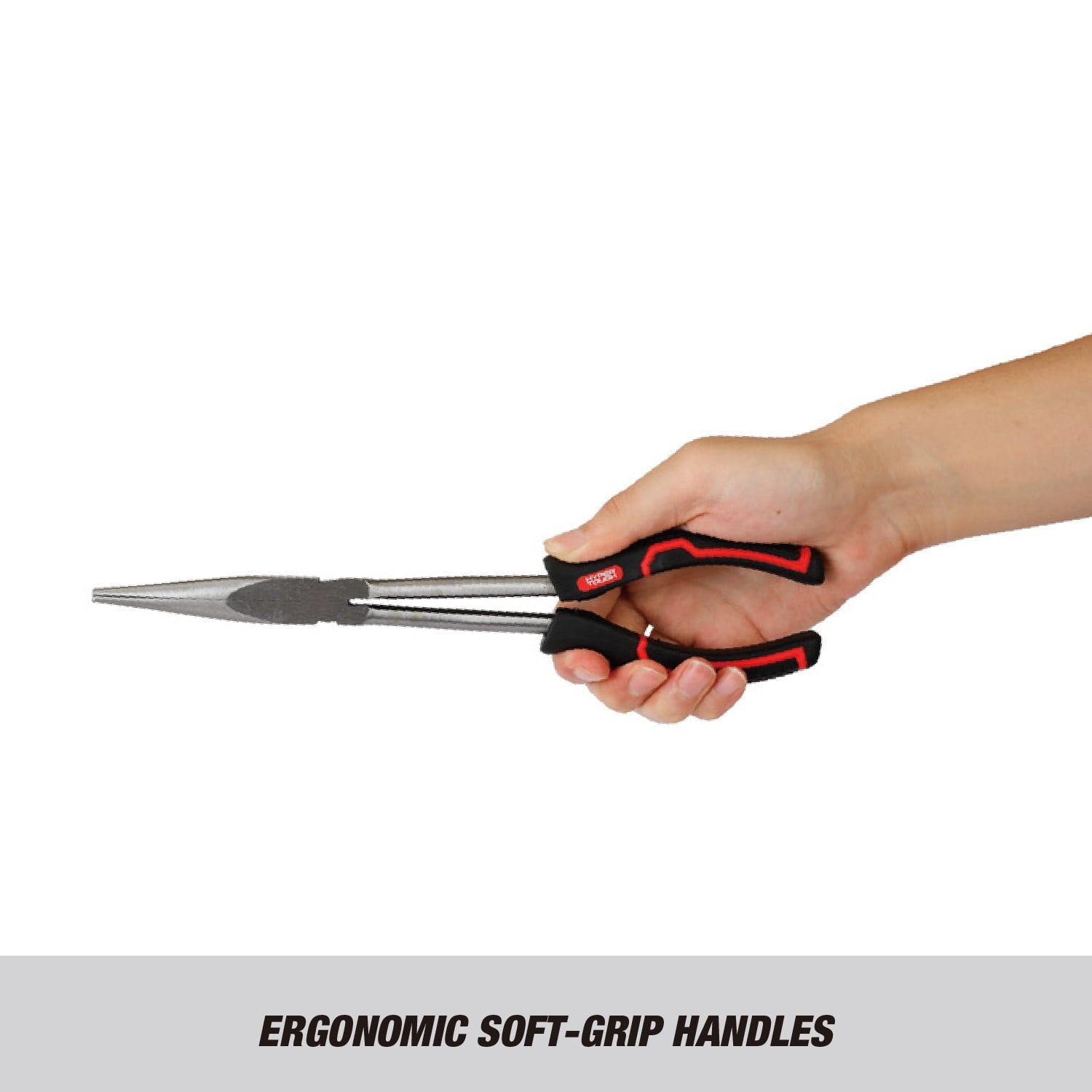 Hyper Tough 11-inch Long Nose Pliers with Ergonomic Soft Grip Handles