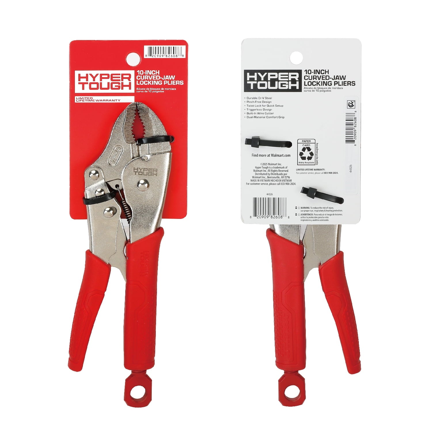 Hyper Tough 10-inch Curved Jaw Locking Plier with Triggerless Release