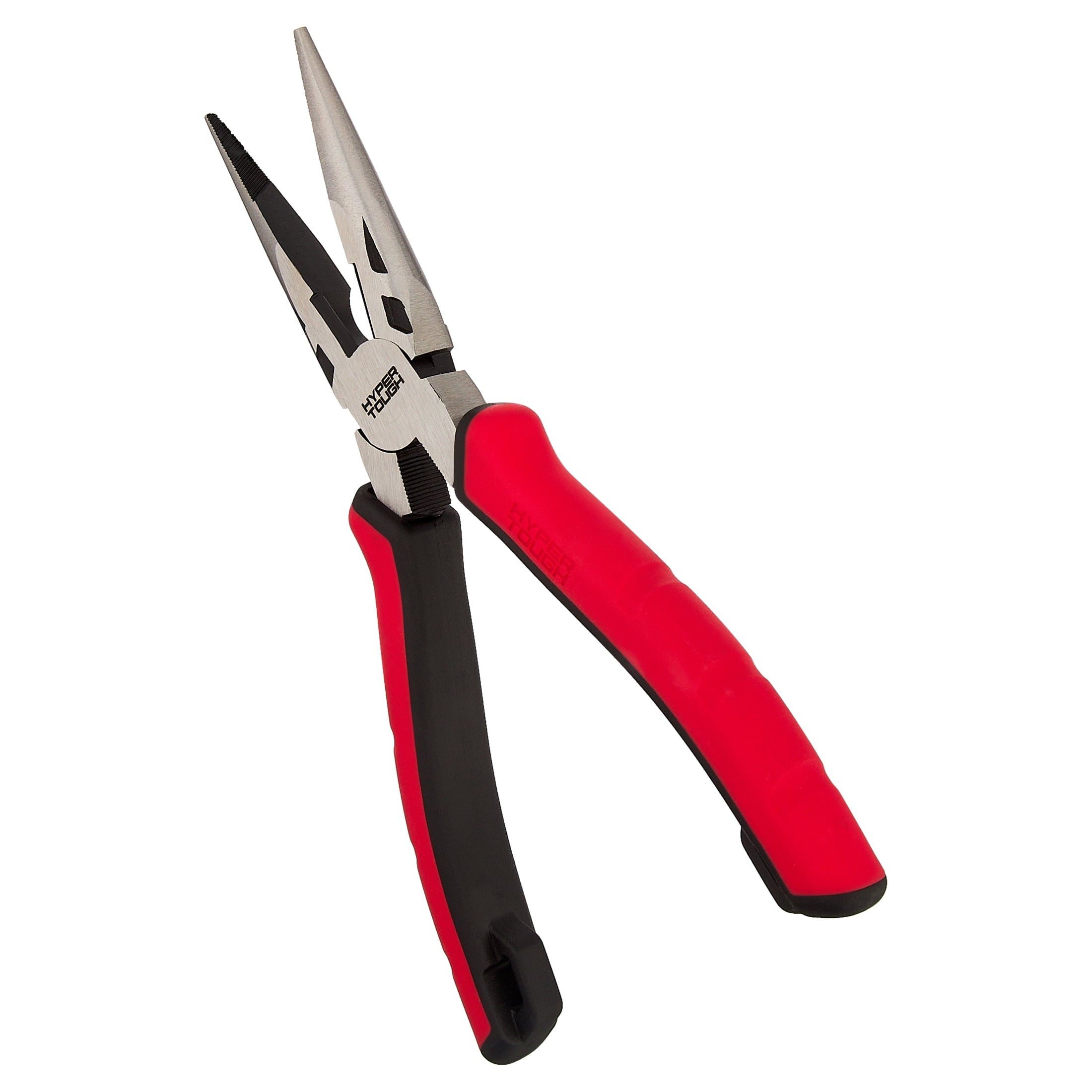 Hyper Tough 8-inch Long-nose Pliers with Dual Material Comfort Grips