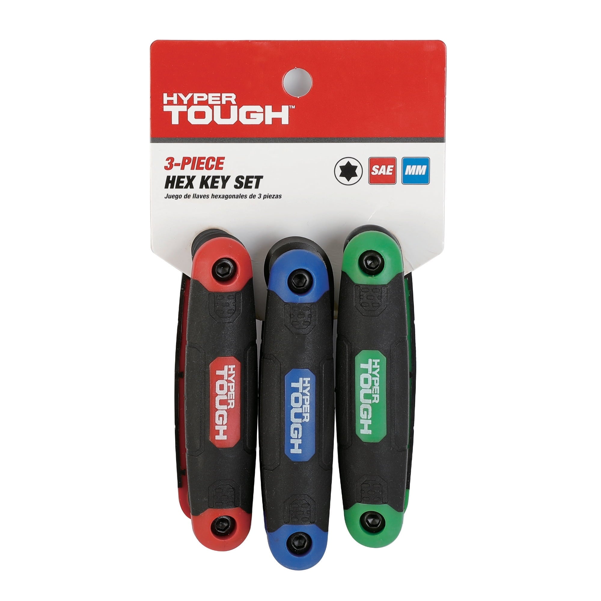 Hyper Tough 3-Pack Folding Hex Key Set with SAE Metric and Star