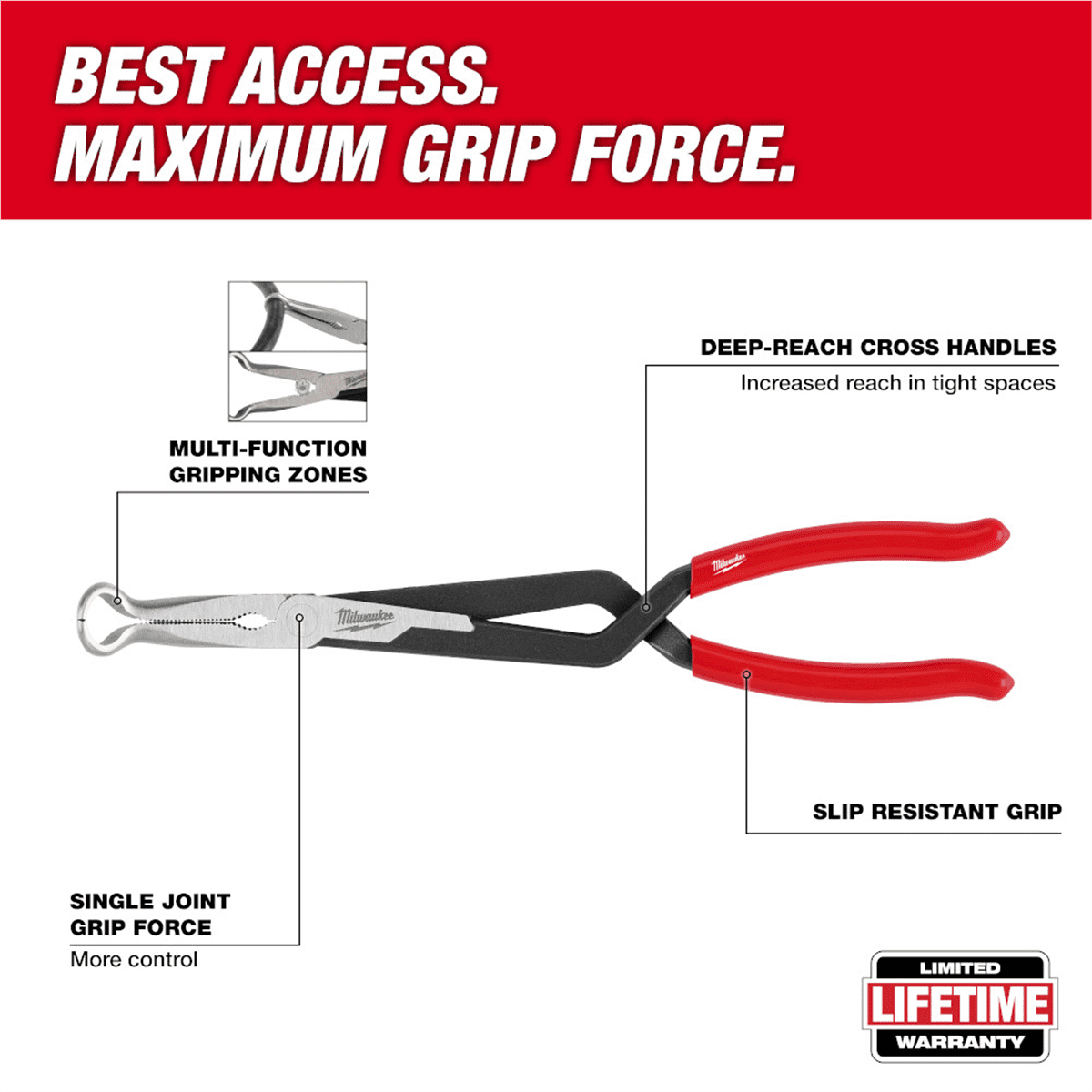 Milwaukee Tool 13 Long Reach Hose Grip Pliers -5/16