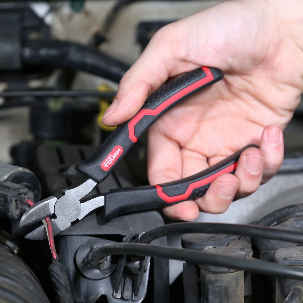 Hyper Tough 3-Piece Pliers Set with Ergonomic Soft Grip Handles, Diagonal Cutting Pliers, Slip Joint Pliers and Long Nose Plier set