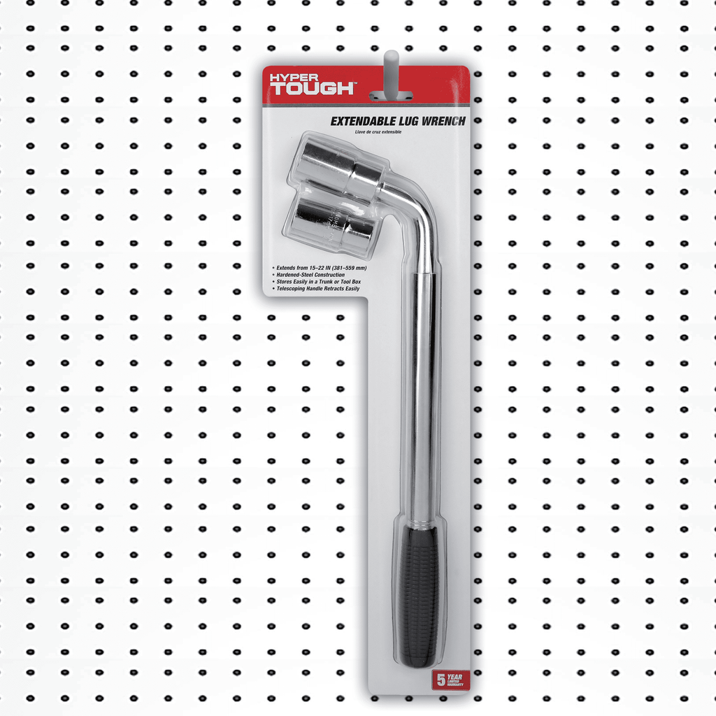 Hyper Tough Heavy Duty Extendable Lug Wrench, 15 to 22-inch Tire Iron, Chrome