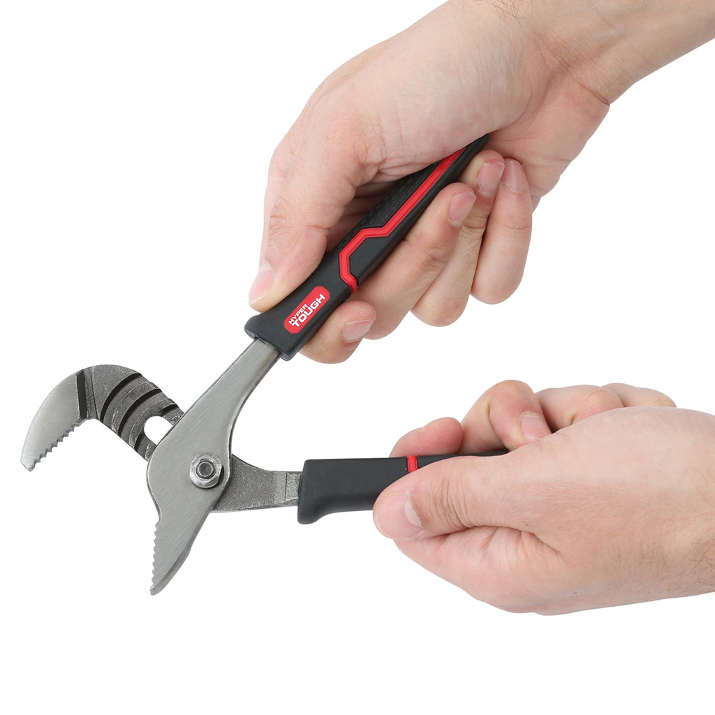Hyper Tough 8-inch Groove Joint Pliers with Ergonomic Comfort Grips, Black 5368V