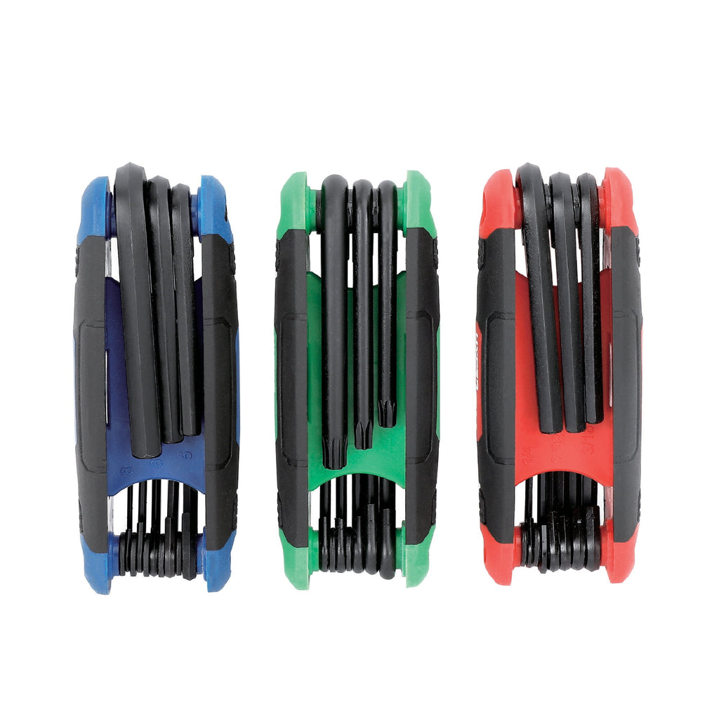 Hyper Tough 3-Pack Folding Hex Key Set with SAE Metric and Star