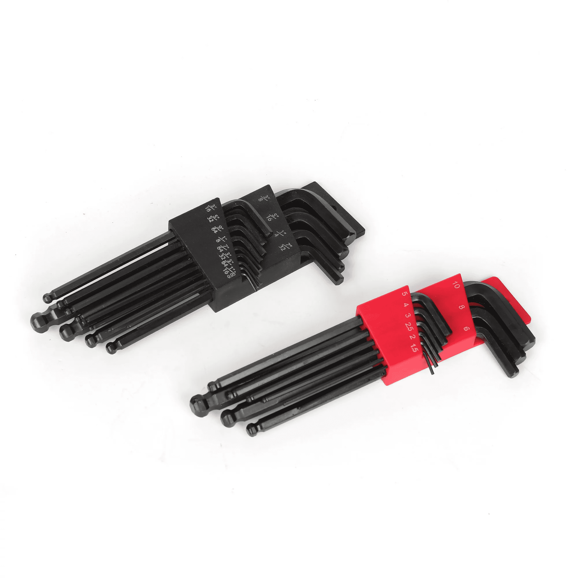 Hyper Tough 22-Piece Long-Arm Ball End Hex Key Set with Organizer (SAE and mm)