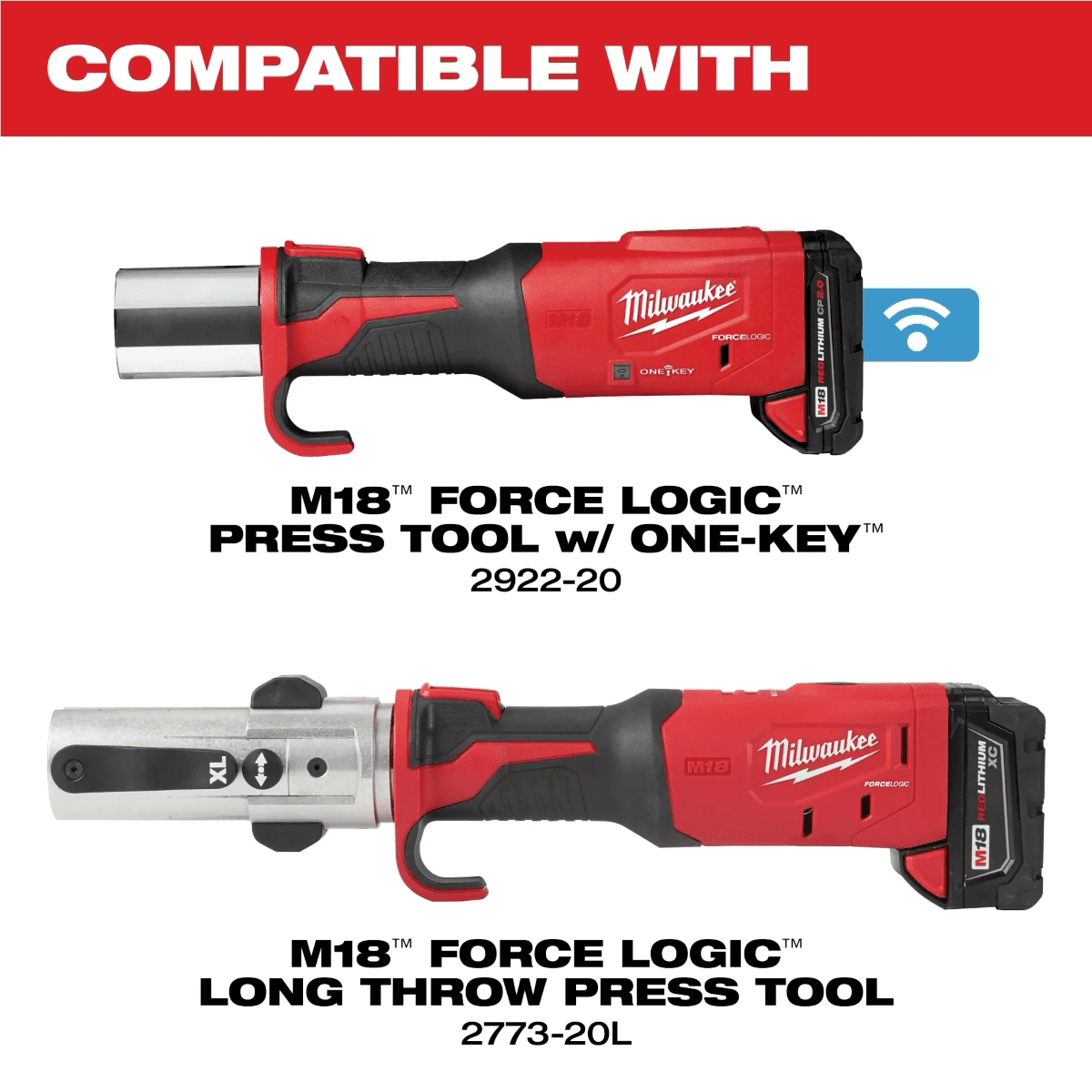 Milwaukee Tool 2-1/2 Inch - 4 Inch CTS-V Pivoting Press Ring Kit for M18 FORCE LOGIC Press Tools