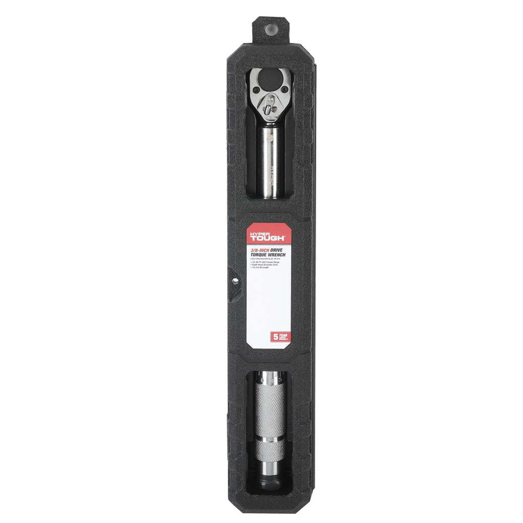 Hyper Tough Heavy Duty 3/8-inch Torque Wrench with Storage Case, 15-80 ft-lbs