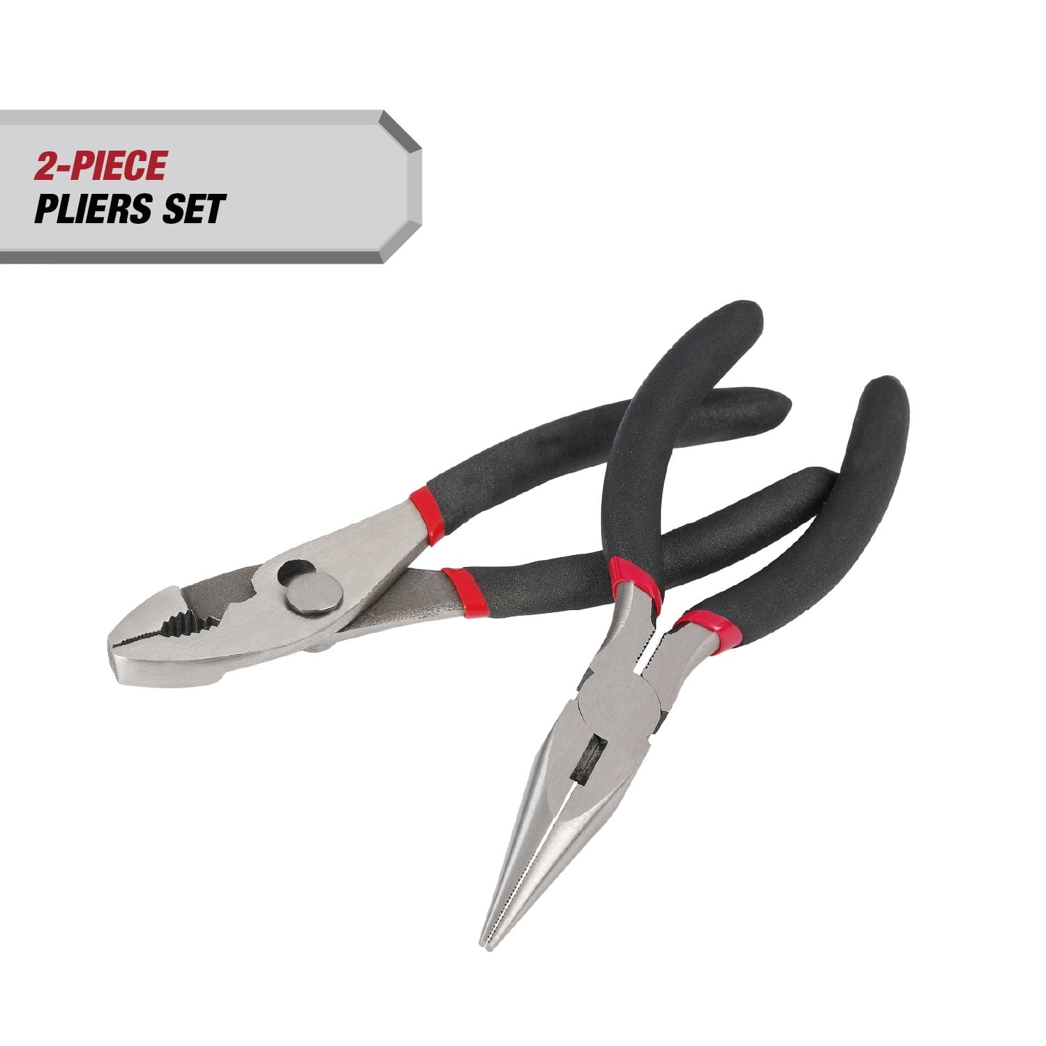 Hyper Tough 2-Piece 6-inch Pliers Set with Slip-Joint and Long Nose Pliers