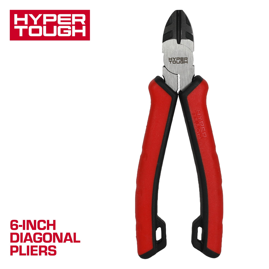 Hyper Tough 6-inch Diagonal Pliers with Dual Material Comfort Grips