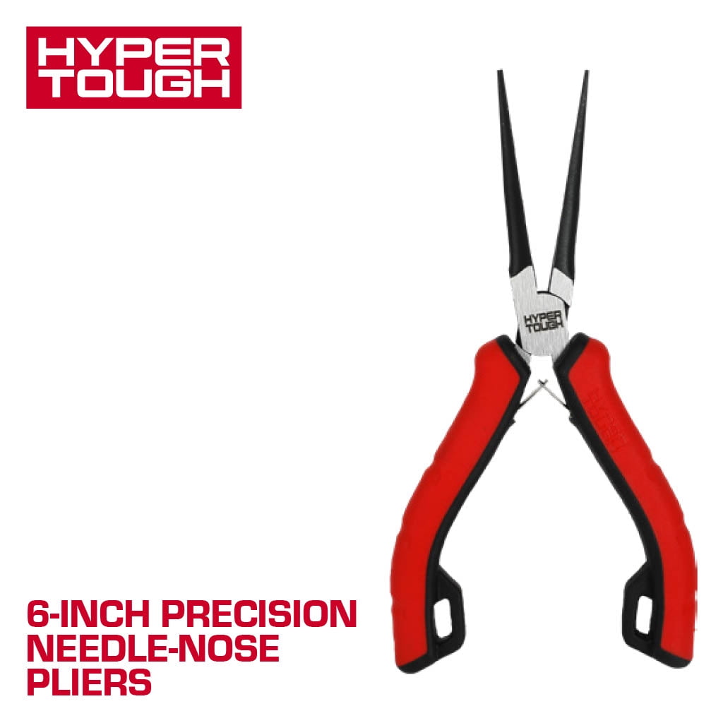 Hyper Tough 6-inch Needle-nose Pliers with Dual Material Comfort Grips