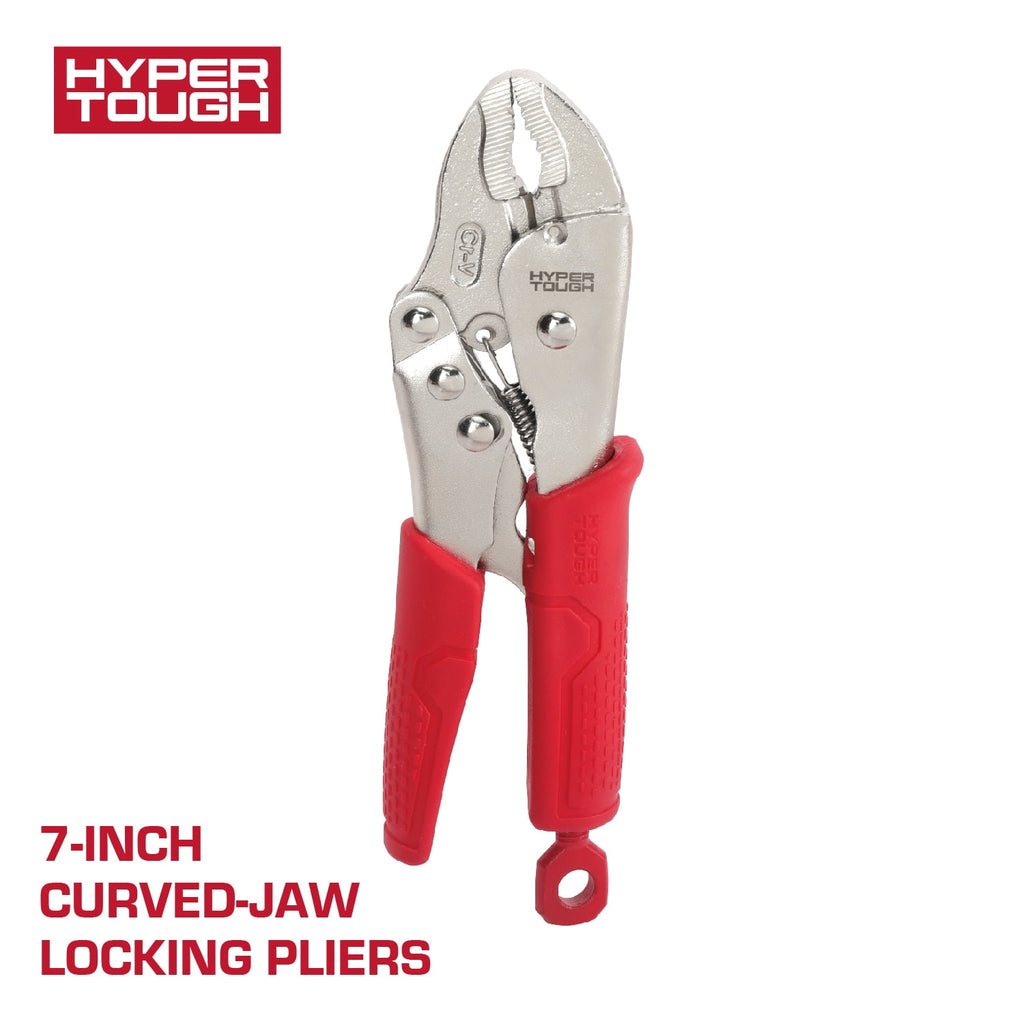 Hyper Tough 7-inch Curved Jaw Locking Pliers with Triggerless Release