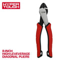 Hyper Tough 8-inch High Leverage Diagonal Pliers with Dual Material Comfort Grips