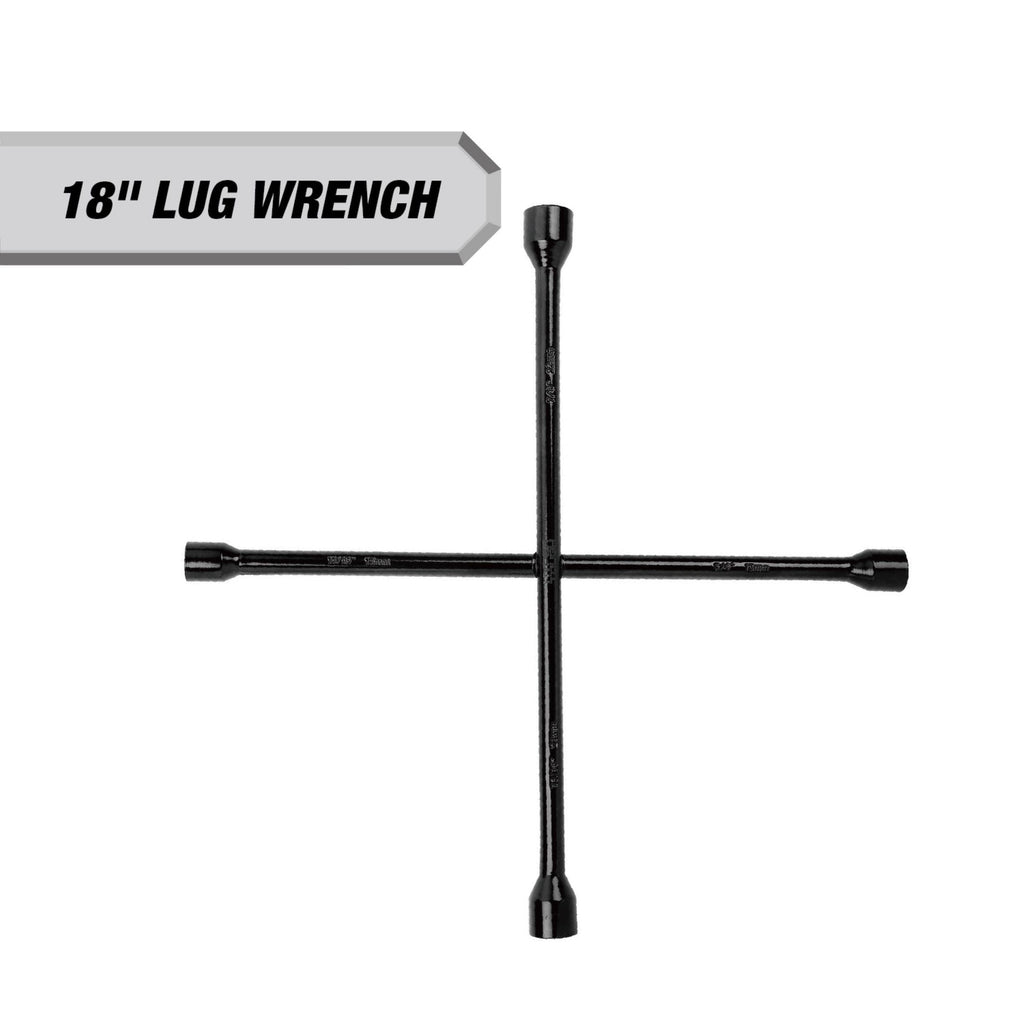 Hyper Tough 18-inch Durable Carbon Steel Lug Wrench for Tire Replacement