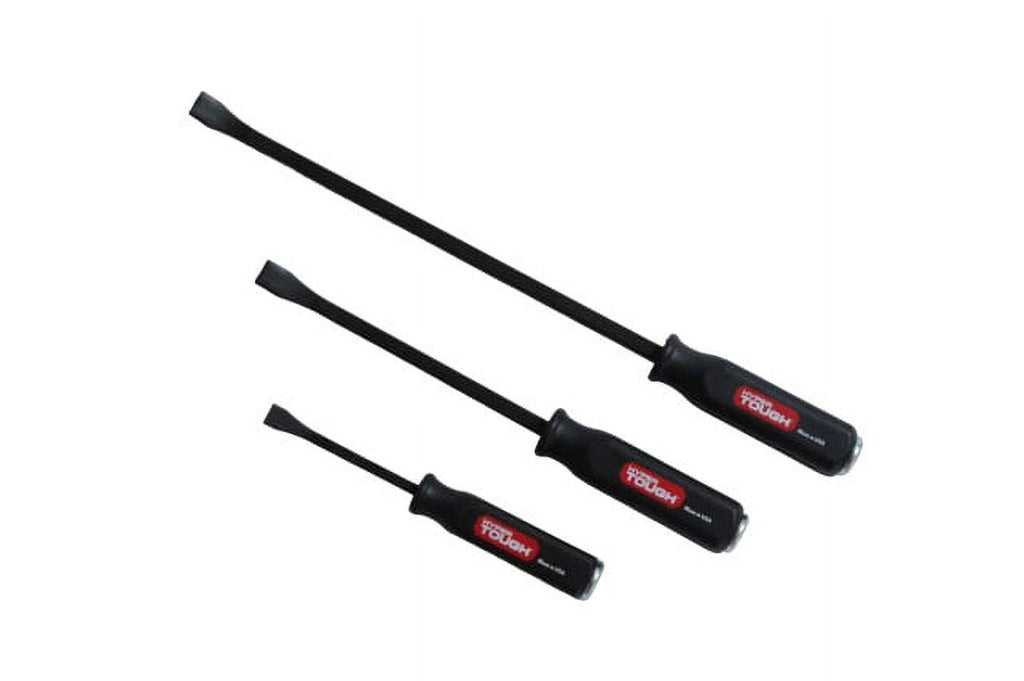 Hyper Tough Handled Steel Pry Bar Set with Metal Striking Caps, 3 Pieces