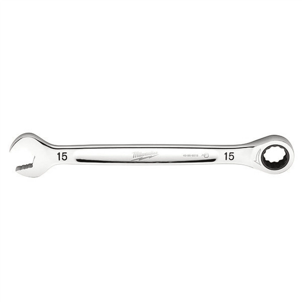Milwaukee Tool 15MM Metric Ratcheting Combination Wrench, 12-Point, Steel, Chrome