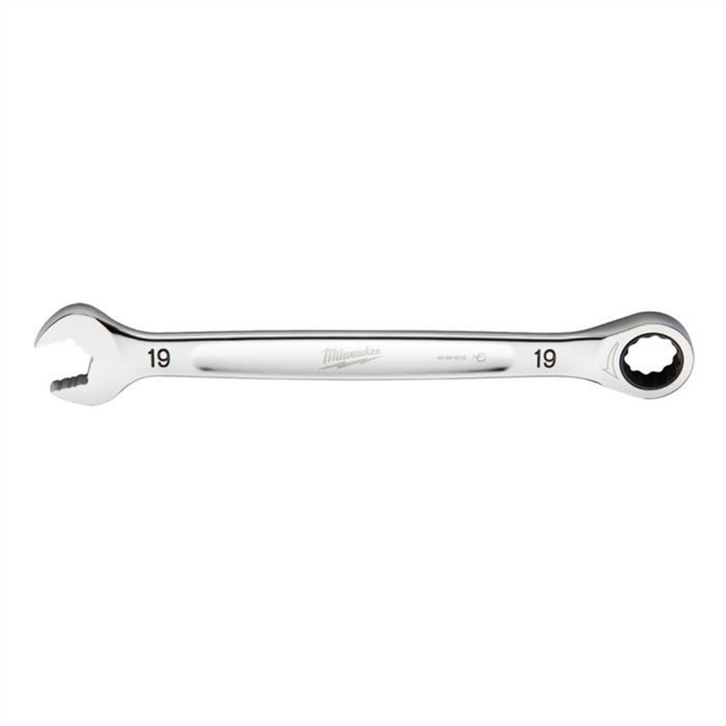 Milwaukee Tool 19MM Metric Ratcheting Combination Wrench, 12-Point, Steel, Chrome