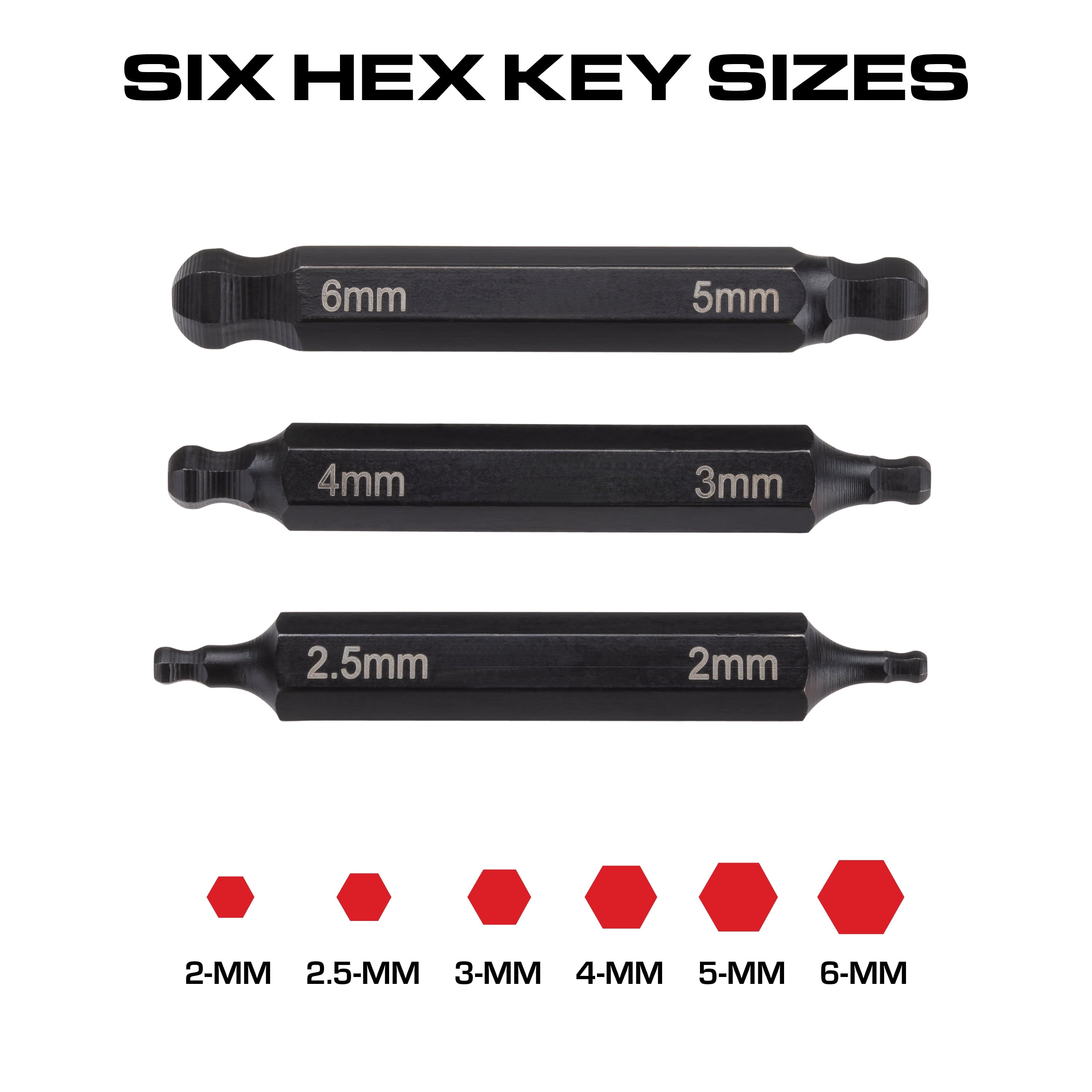 Hyper Tough 3-Way Heavy-Duty Hex Key Set, 4 Pieces