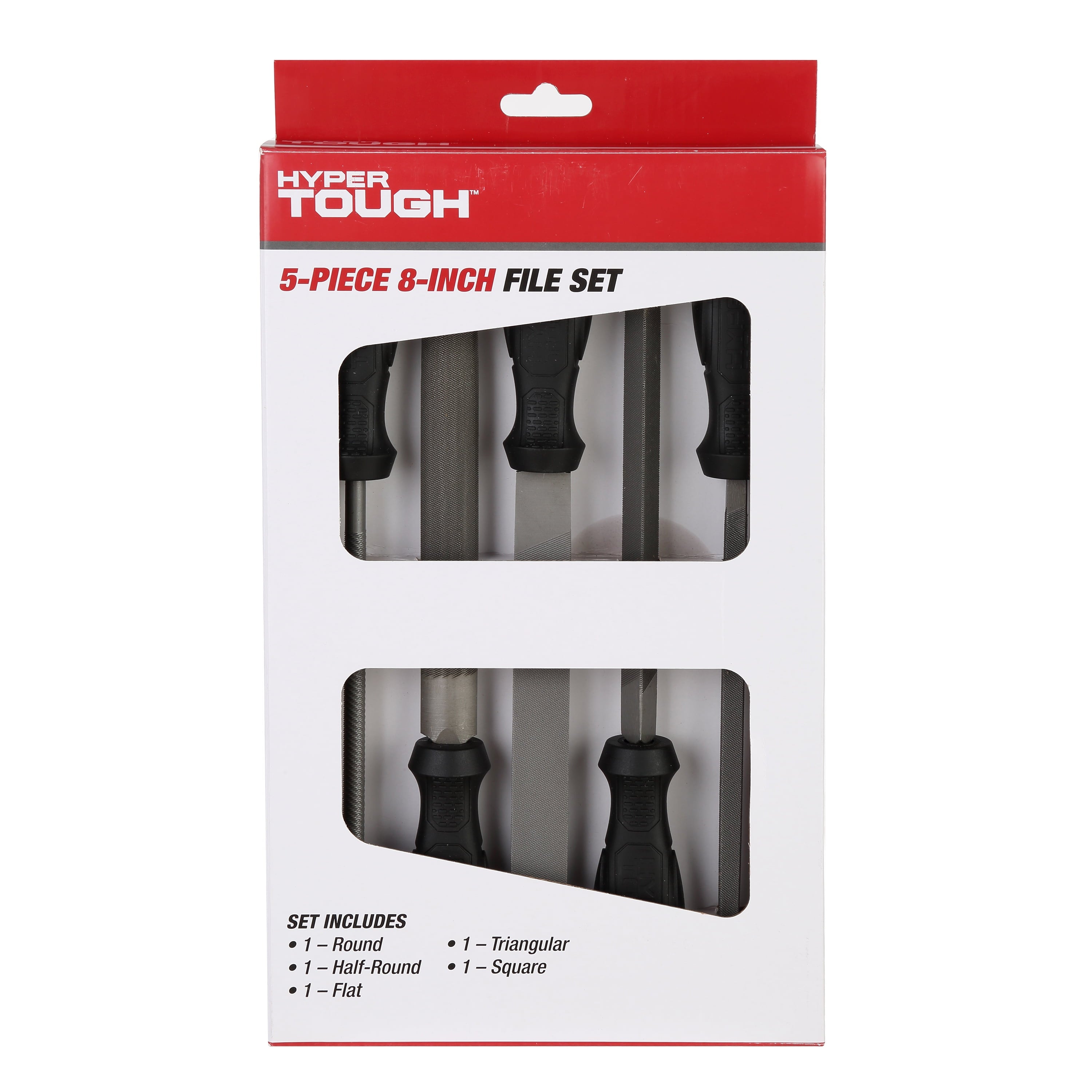 Hyper Tough 5-Piece 8-inch Hand File Set 8TR0028G, New Condition