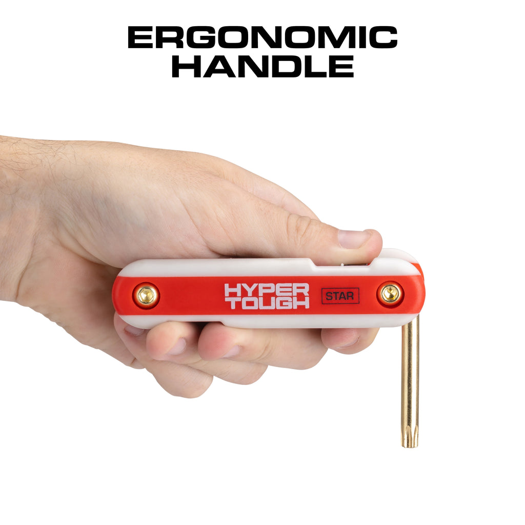 Hyper Tough Heavy-Duty Folding Star Hex Key Set, 8 Pieces