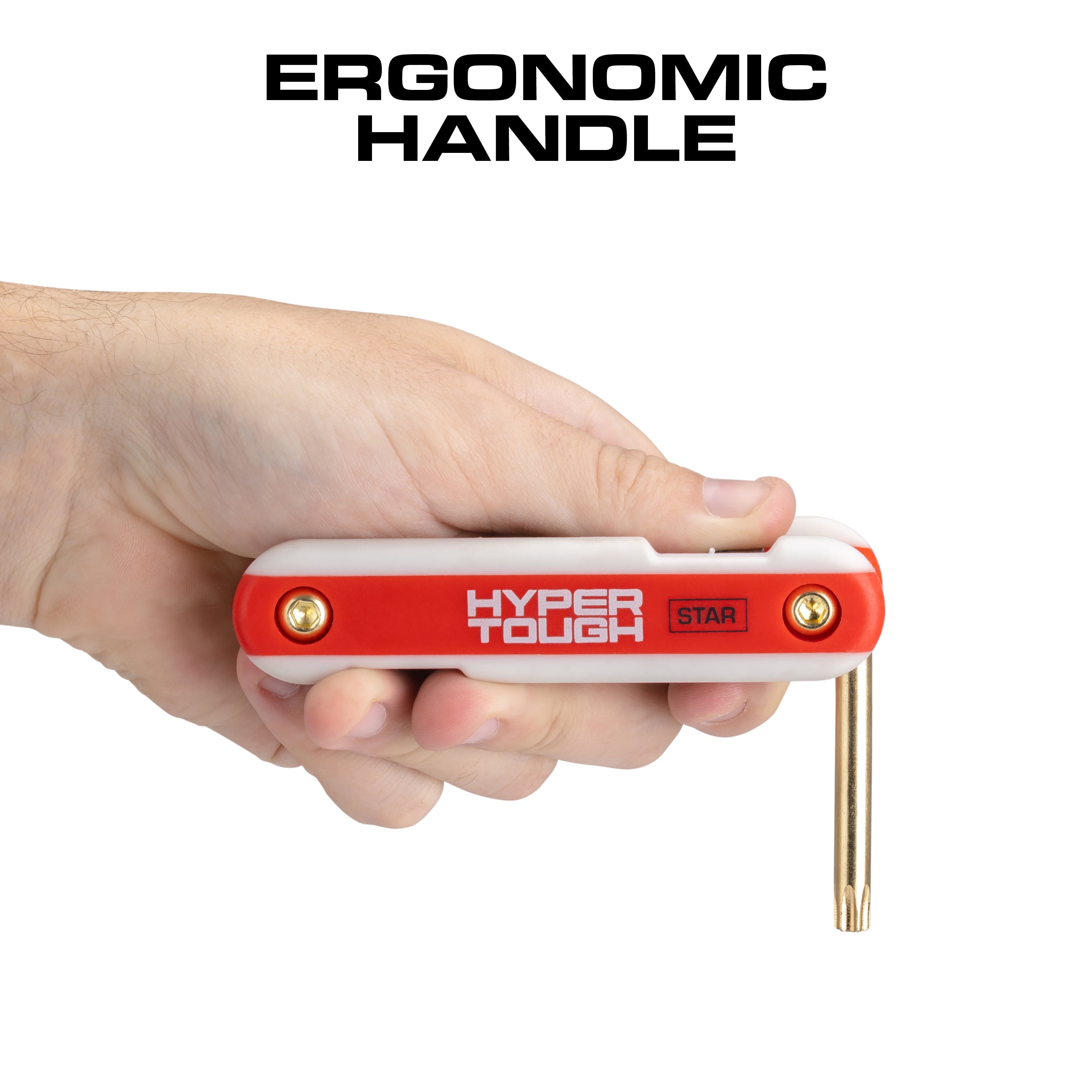Hyper Tough Heavy-Duty Folding Star Hex Key Set, 8 Pieces