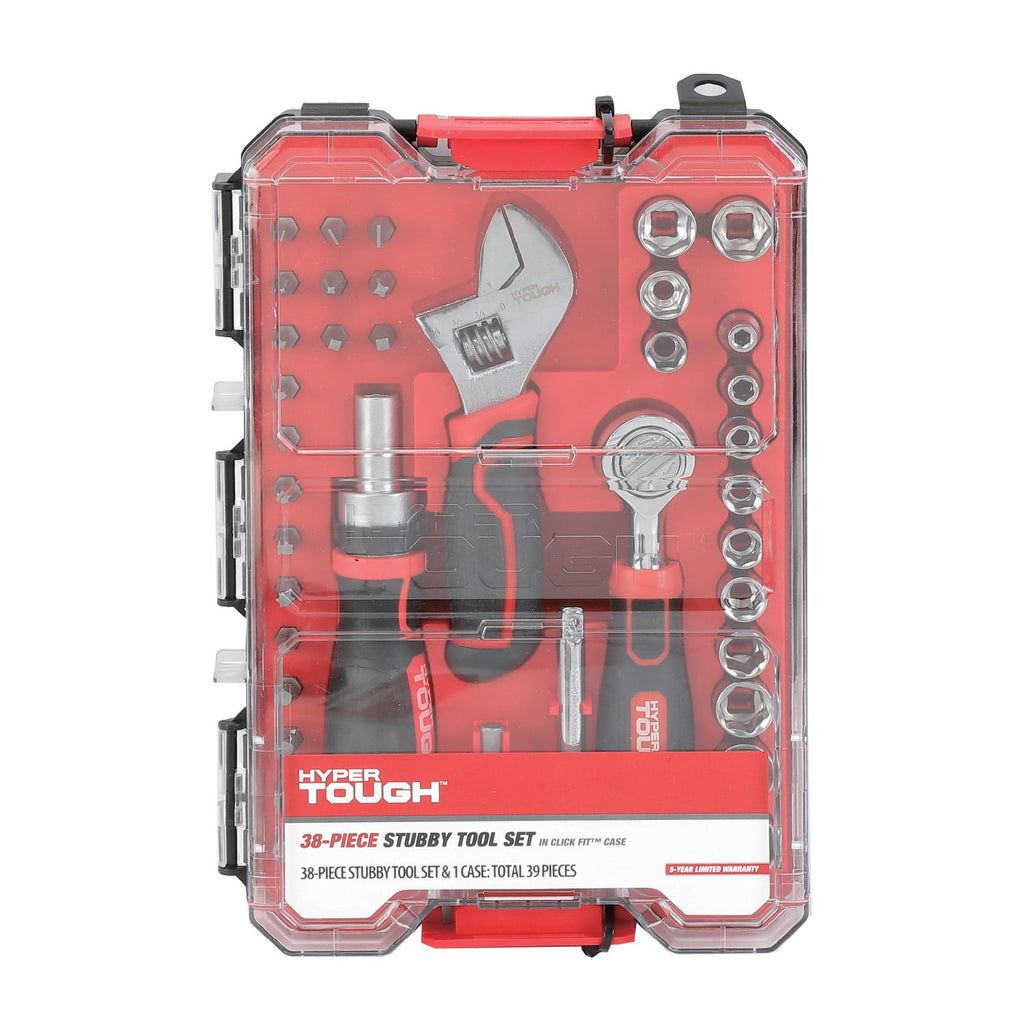 Hyper Tough 38-Piece Stubby Tool Set in Click Fit? Case