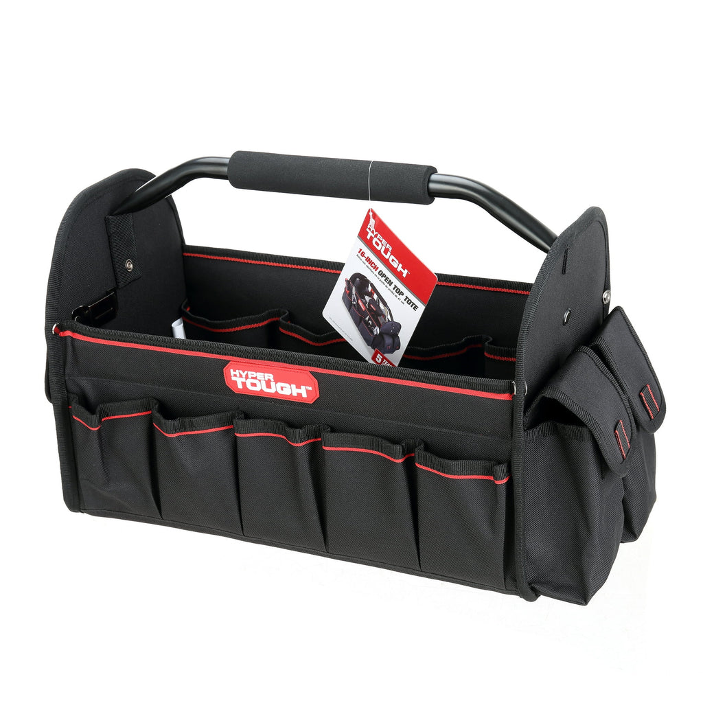 Hyper Tough 16-inch Open Top Tote with Soft Grip Handle