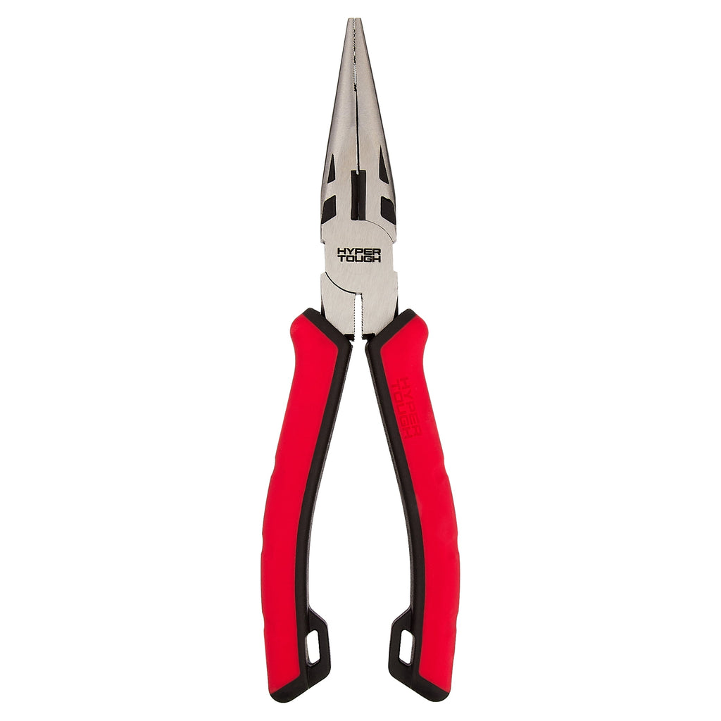 Hyper Tough 8-inch Long-nose Pliers with Dual Material Comfort Grips