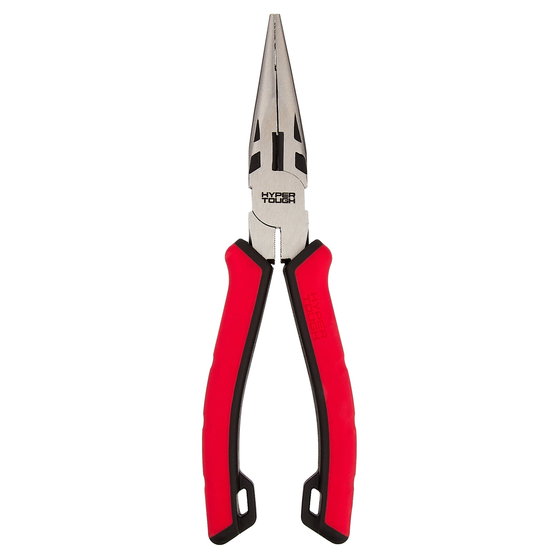 Hyper Tough 8-inch Long-nose Pliers with Dual Material Comfort Grips