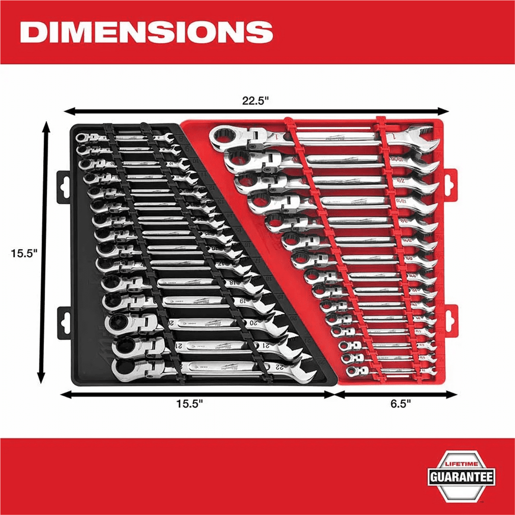 Milwaukee Tool 7pc Metric Flex Head Ratcheting Combination Wrench